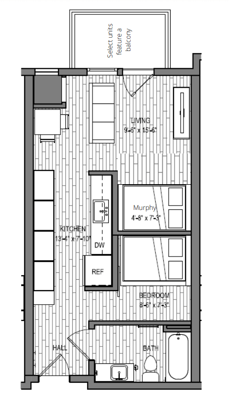 floor plan of the upper level of the modern apartment